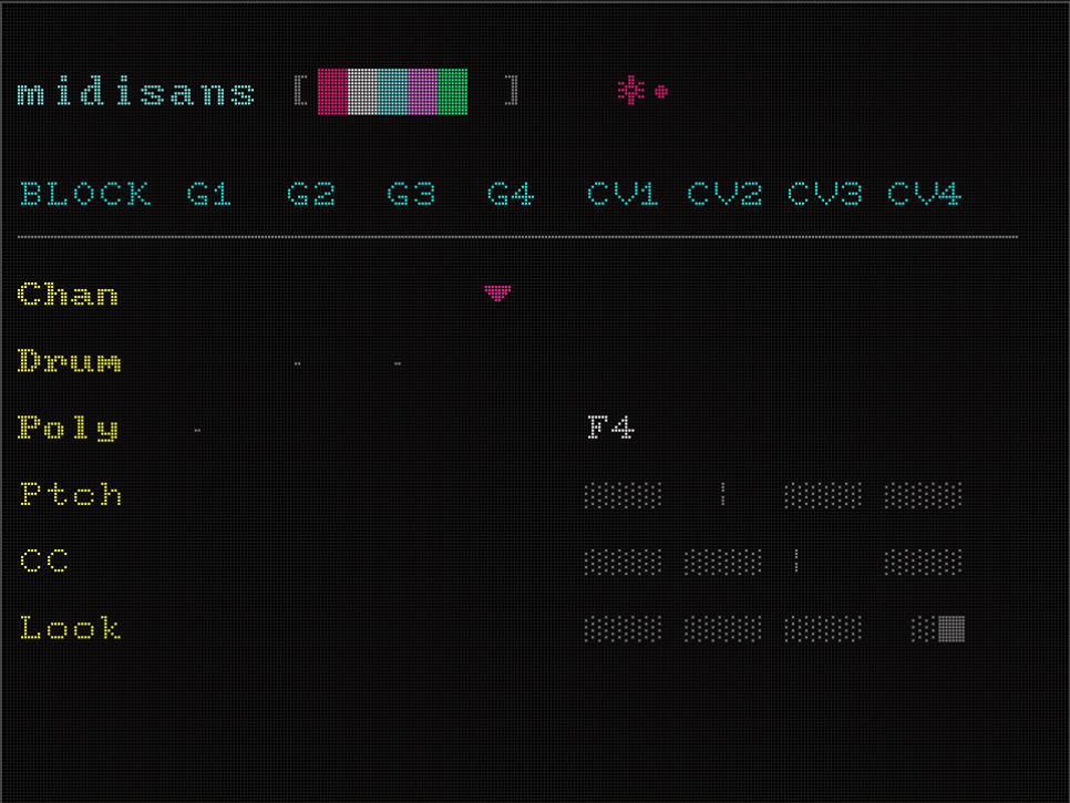 Screenshot of midisans during development